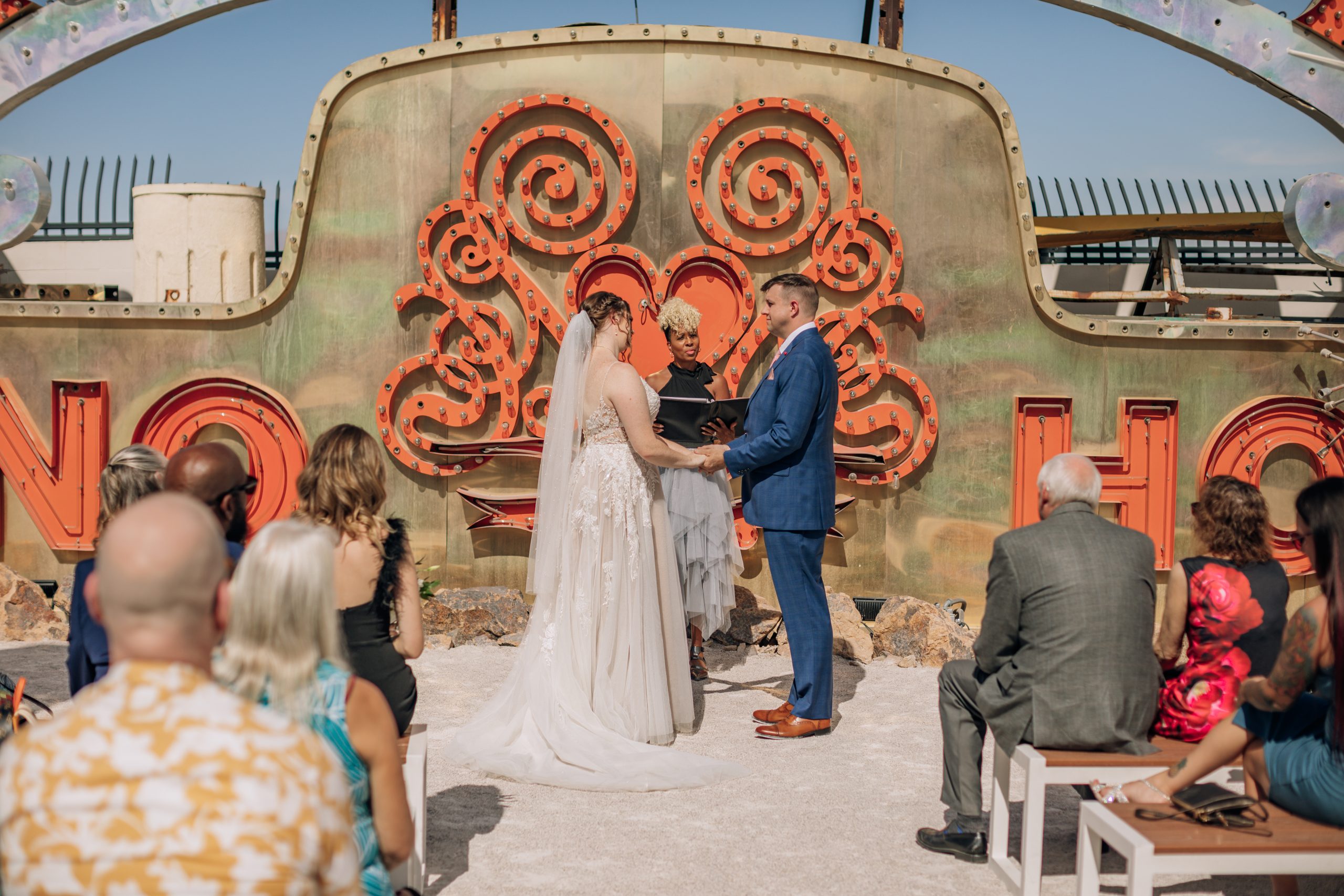 A stunning budget-friendly wedding at The Neon Museum in Las Vegas, Nevada